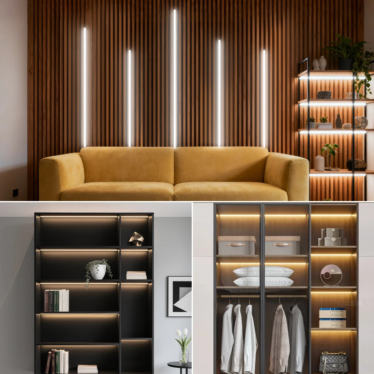 Neon Cob LED Strip Lights with Penetrable Wood Hand Sweep Touch