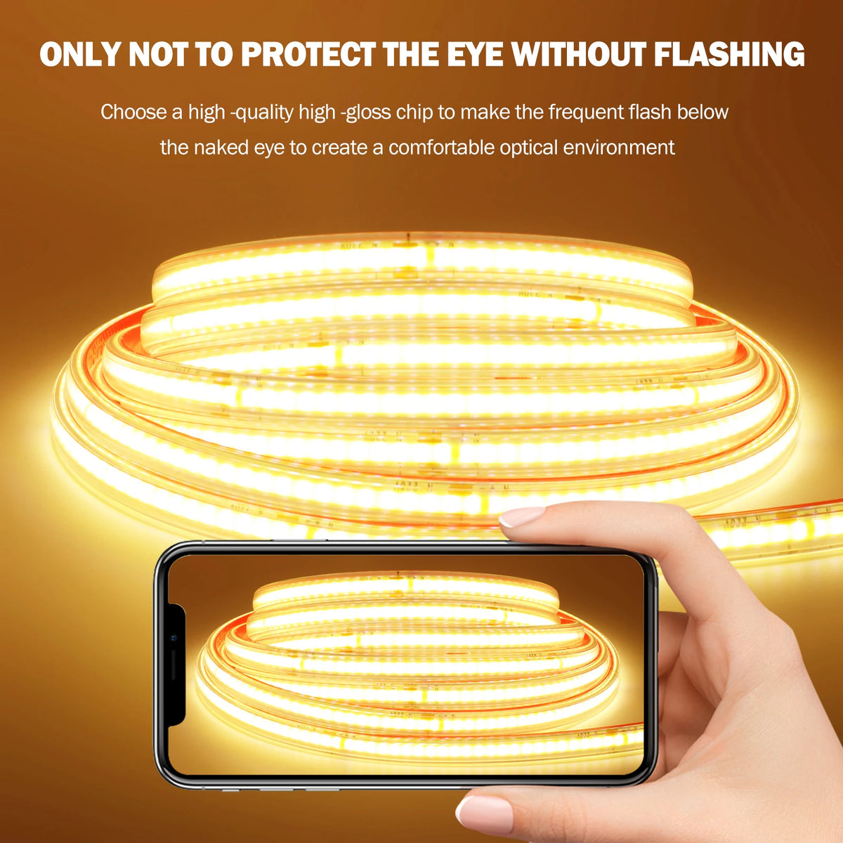 220V COB LED Strip IP65 Waterproof Flexible Tape Light
