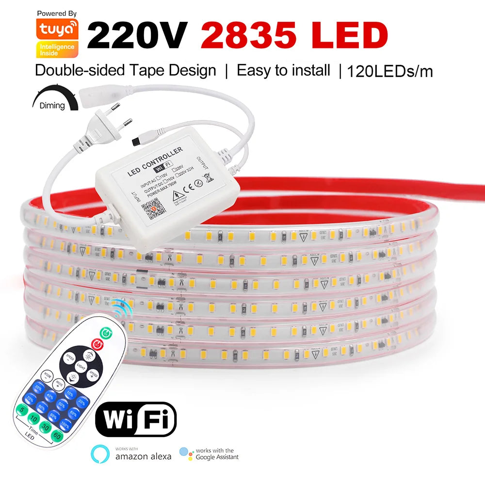 220V Wall Touch LED Strip Light Wifi Bluetooth Remote Control