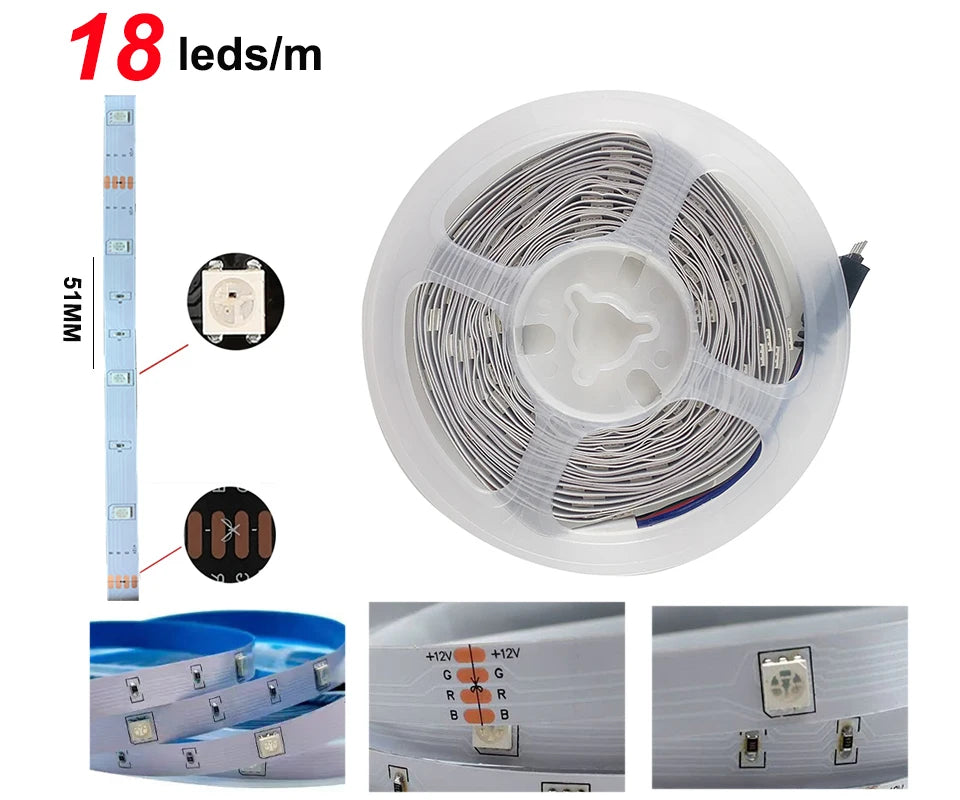 RGB Led Lights Strip Wifi Bluetooth Adhesive Led Tape