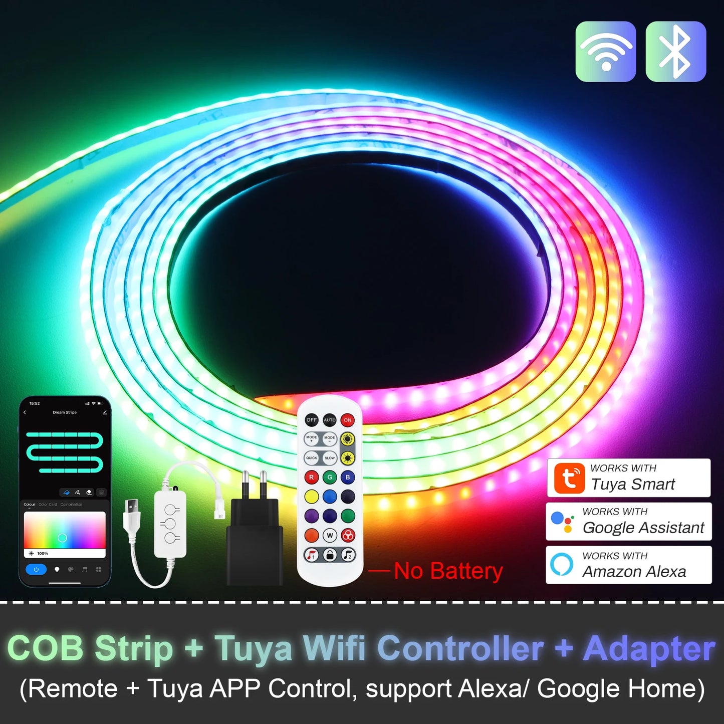 3mm 5mm 5V WS2812B Addressable COB LED Strip