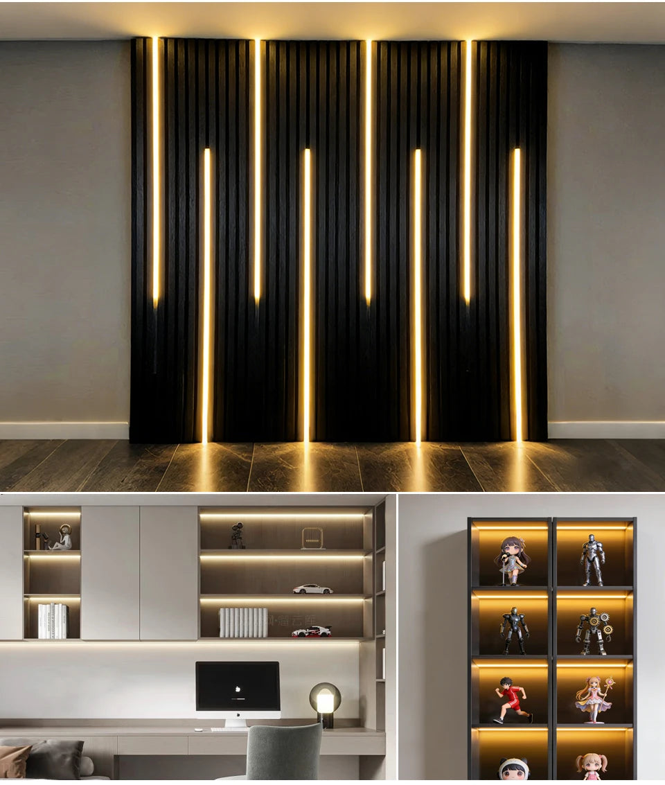 Black PCB Cob Acoustic Wall Panel Decor LED Strip Lighting Kit