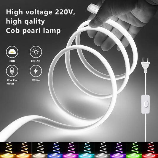 AC 220V COB LED Strip Flexible LED Tape Ribbon Rope