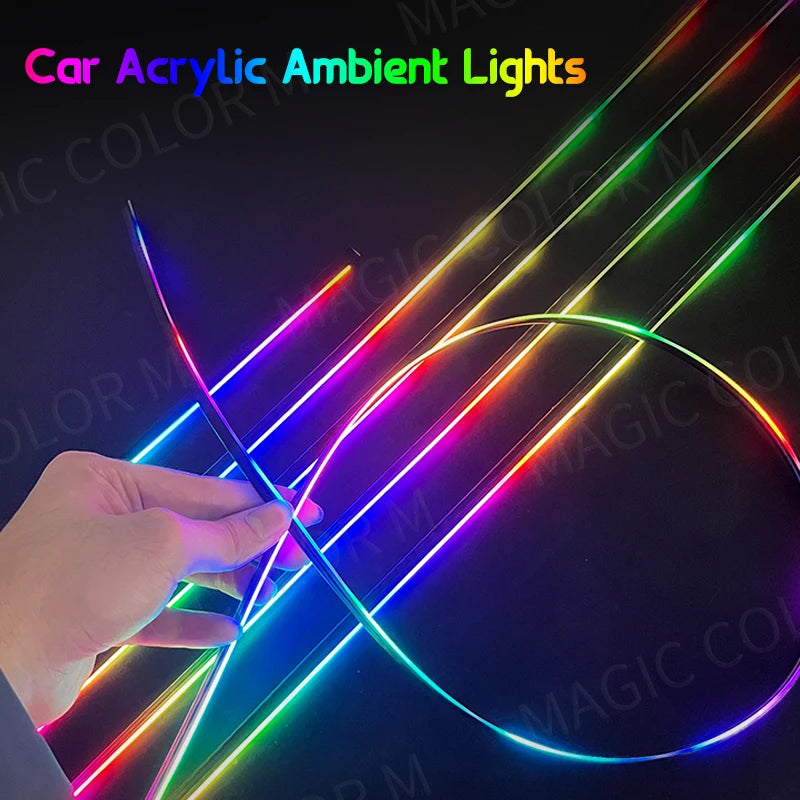 18 in 1 Car Ambient Light 64 Color Acrylic Strips App Control