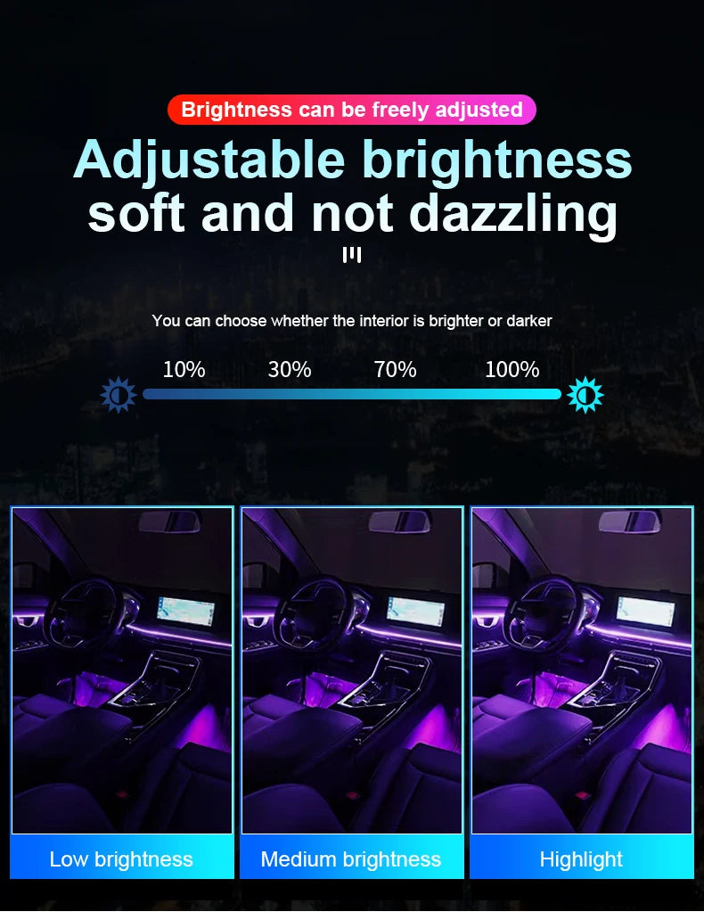 18 in 1 Led Car Ambient Lights 213 64 Color RGB