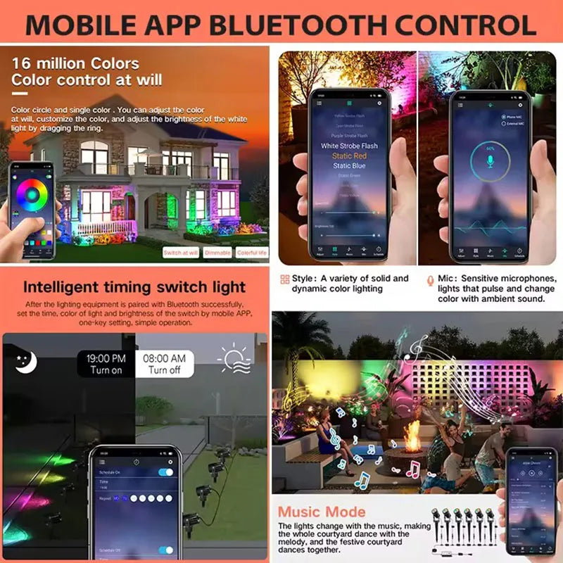 2/4/6/8PCS RGB Smart App LED Garden Lights