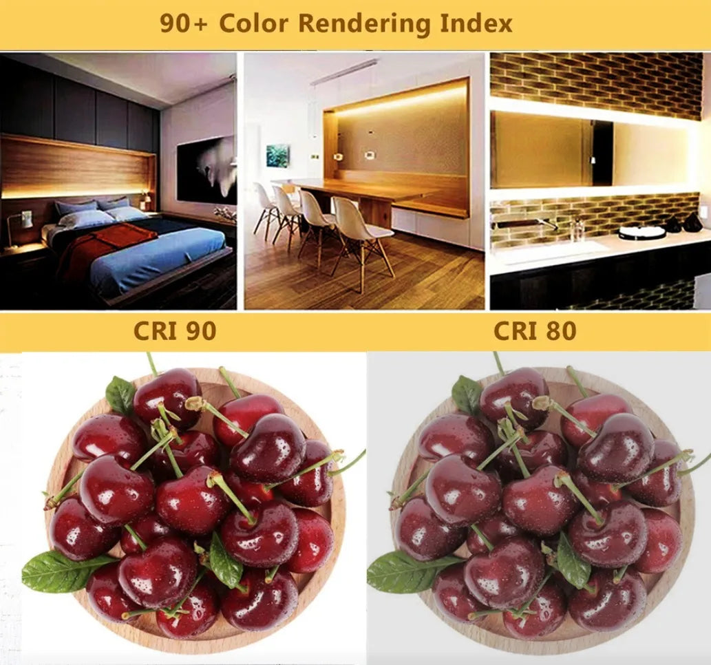 FCOB CCT LED Light Strip 608 LEDs High Density Flexible FOB COB