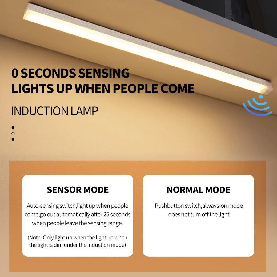 Motion Sensor LED Cabinet Light Rechargeable Induction Night Light