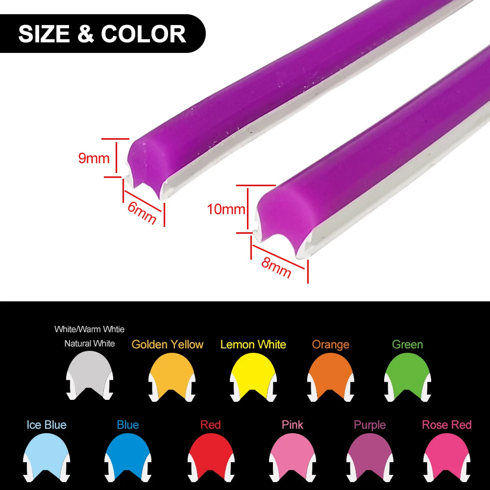 12Colors Separate Silicone Neon Strip Flexible Soft Bendable