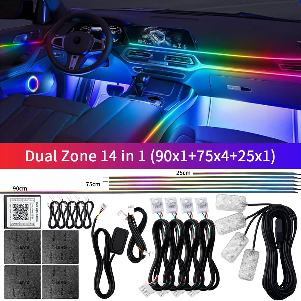 Dual Zone 18 in 1 Symphony RGB Car Ambient Light