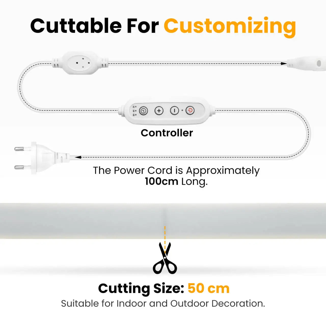 AC 220V Dimmable COB LED Neon Strip With Dimmer Lighting