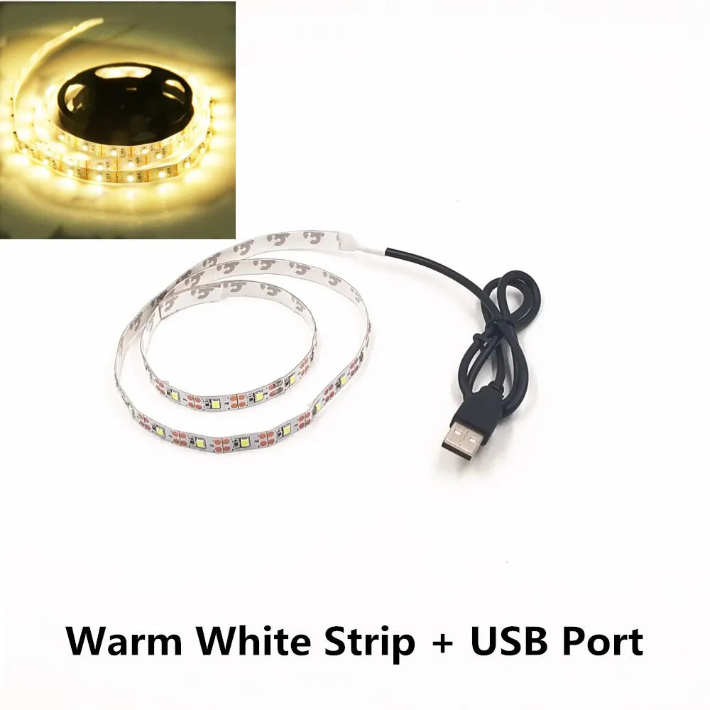 5M USB LED Strip Light SMD Ribbon Ceiling Cabinet Light