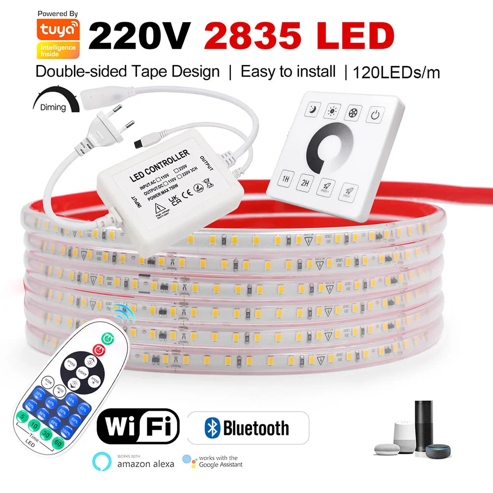 220V Wall Touch LED Strip Light Wifi Bluetooth Remote Control