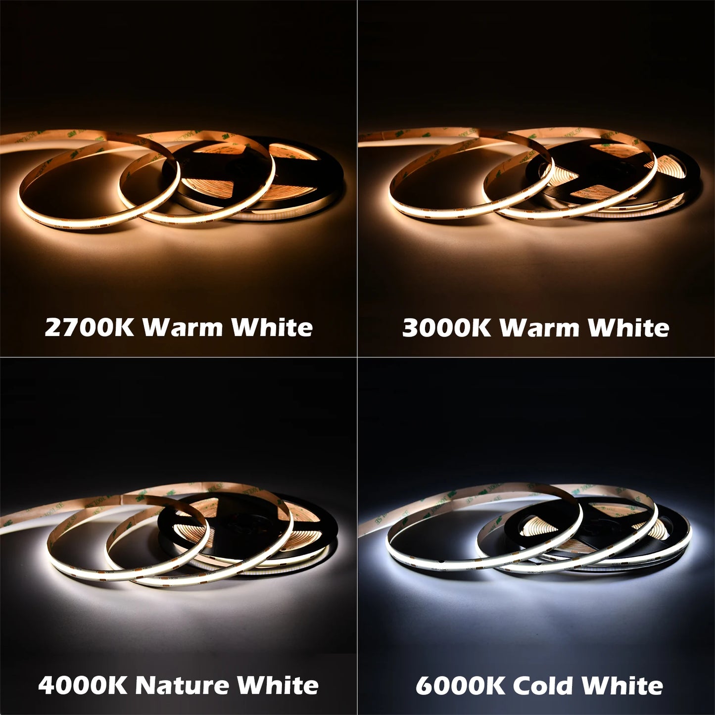 COB LED Strip Lights 320 480 LEDs Flexible 5mm 8mm FOB Tape Light