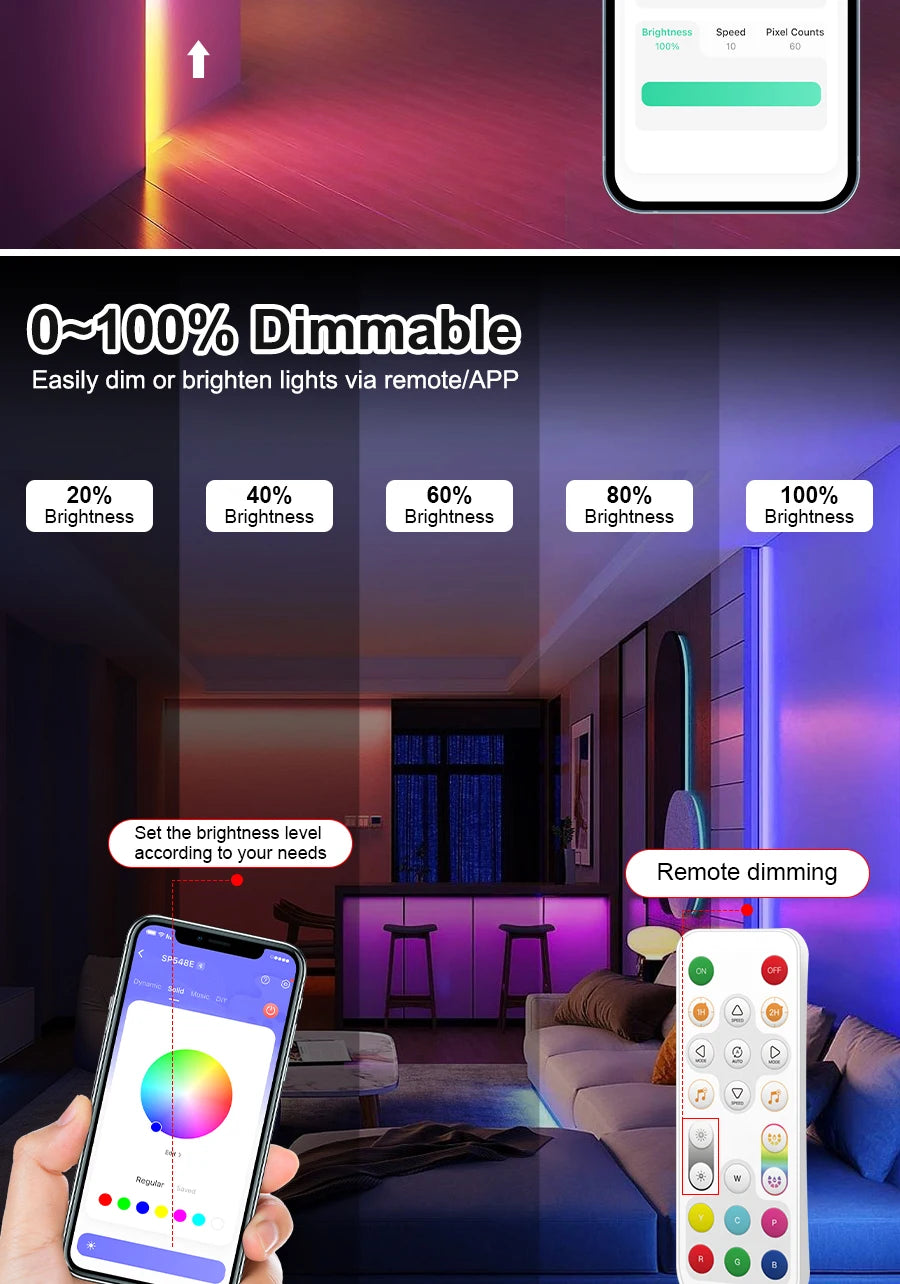 Tuya Wifi RGB-IC COB LED Strip Dream RGB Color Smart Life