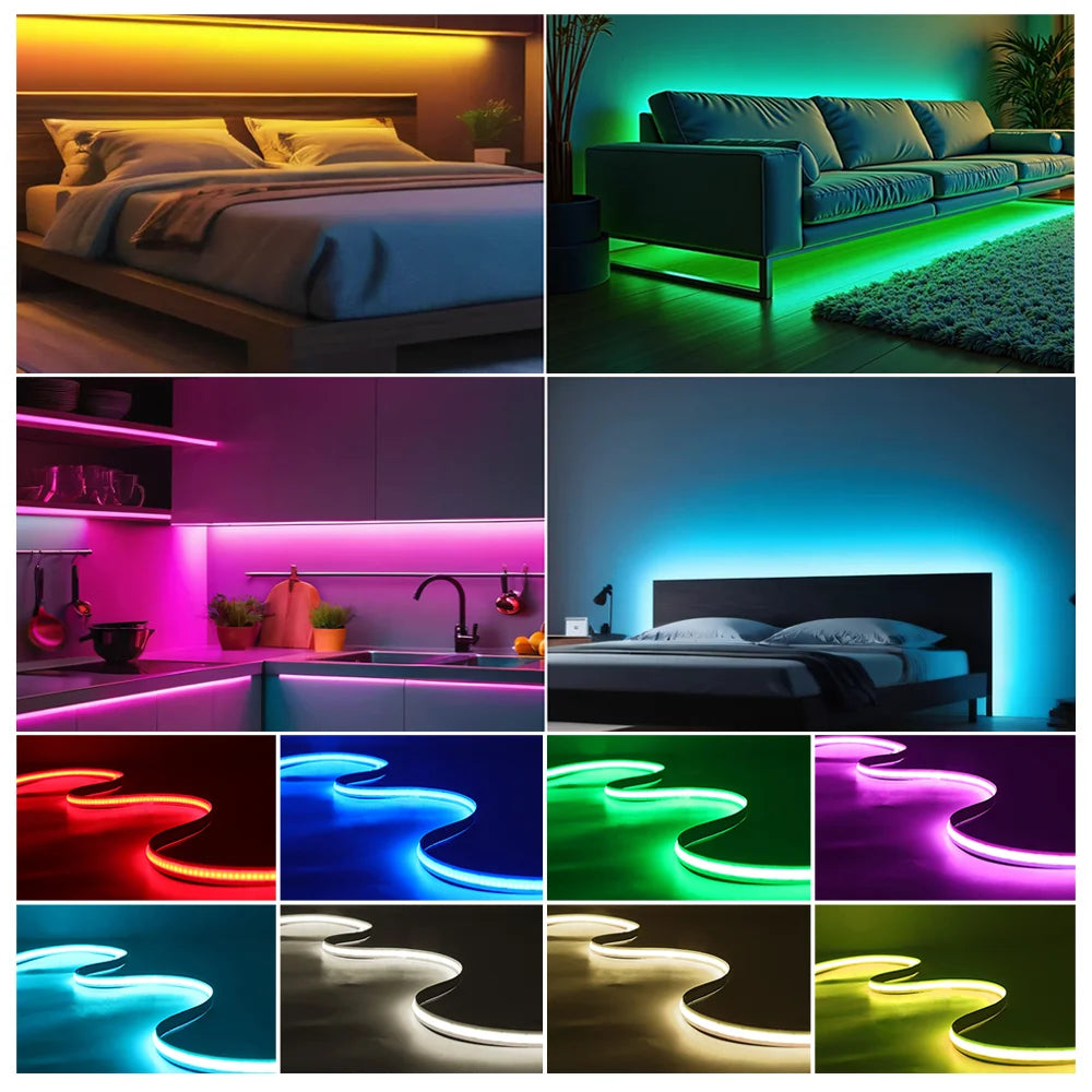 DC 5V 12V COB LED Strip  COB LED Tape Light Bar Lighting