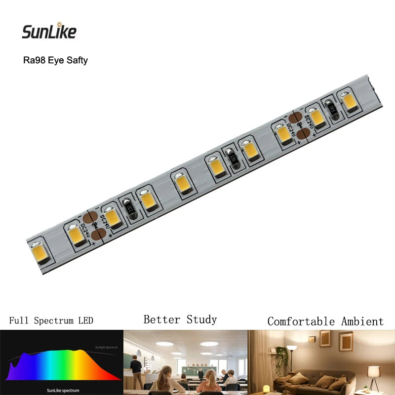 CRI 98+  Sunlike Full Spectrum 12V 24V LED Strip Light