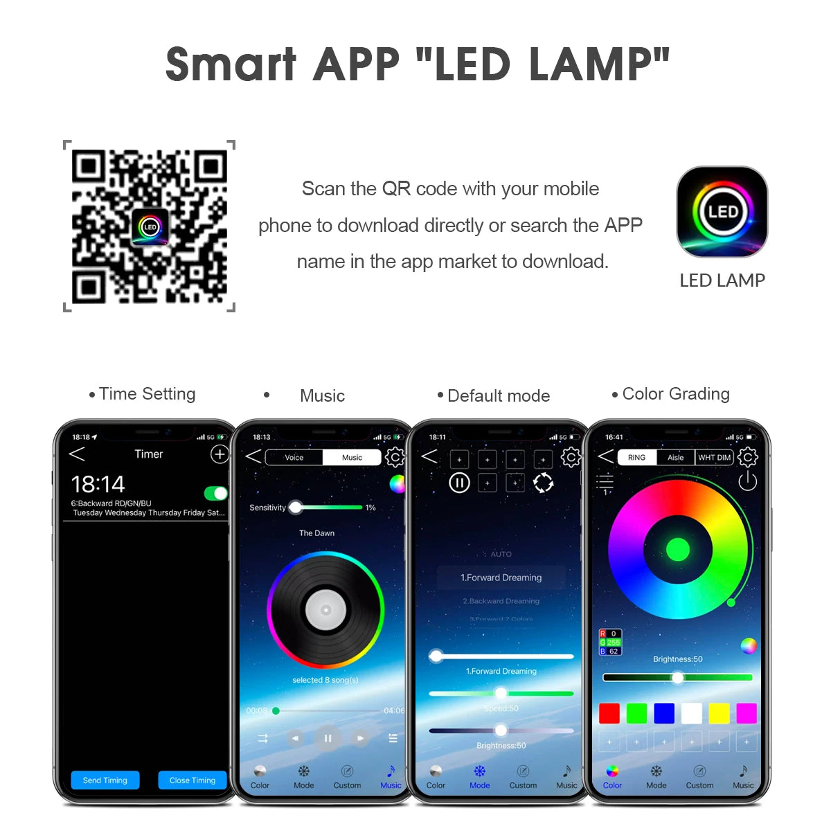 2/3/5/10M Smart APP Control RGBIC Neon LED Strip Light, Music Sync