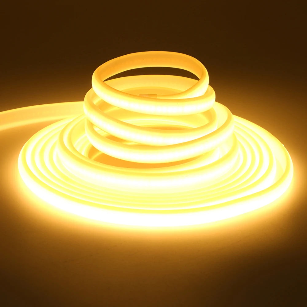 12V 24V COB LED Tape Flexible DC Plug/2Pin Wire Strip Light