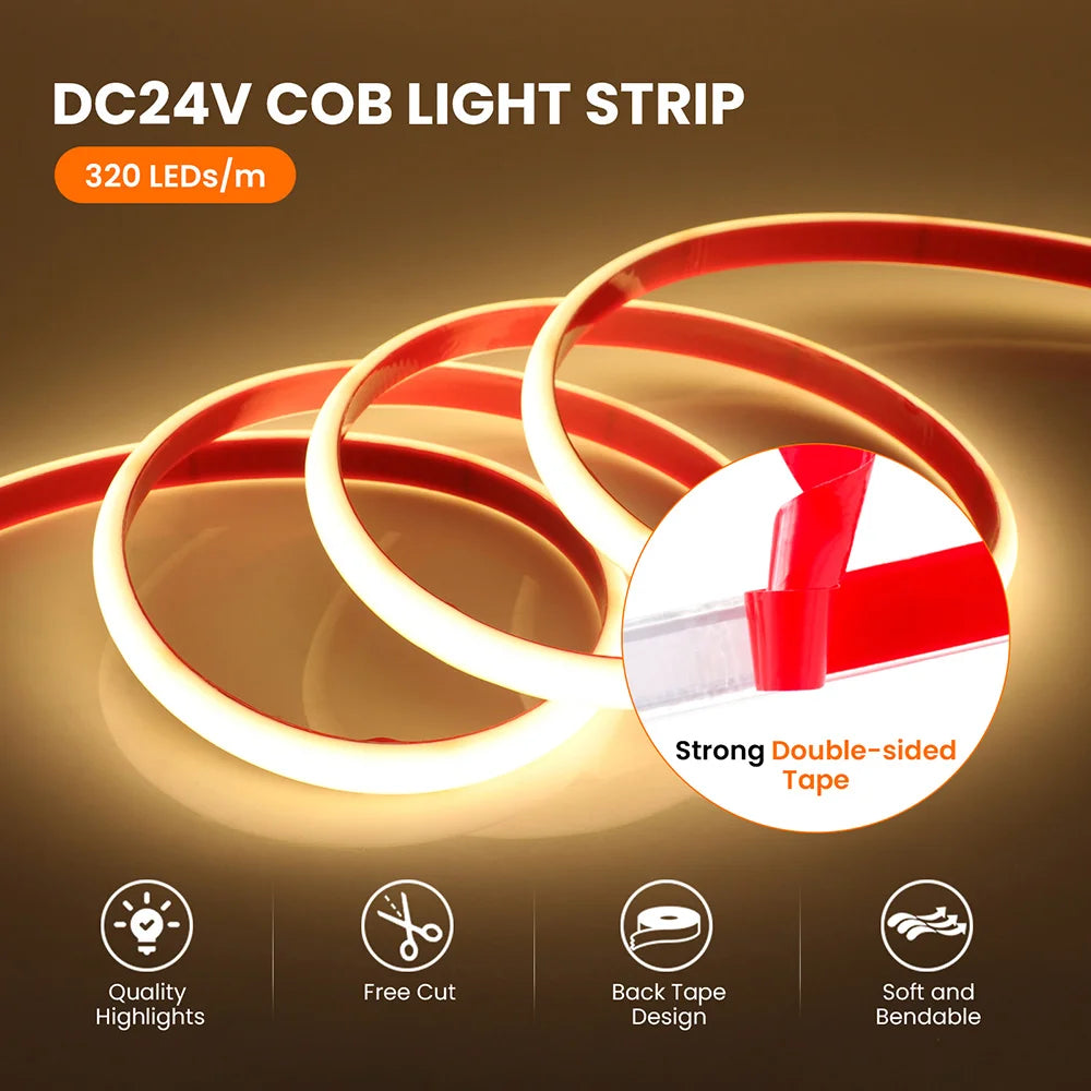 IP68 Waterproof Led Neon Strip Light Tape 12V 24V 320 LEDs
