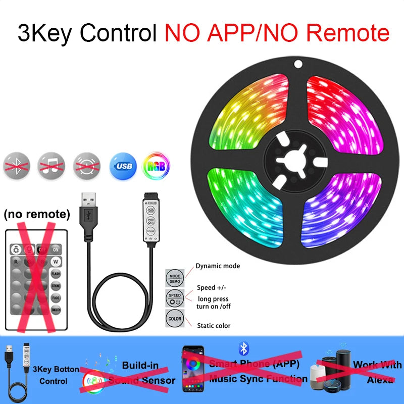 Smart Led Lights Strip TV Smart Bedroom Lighting Bluetooth