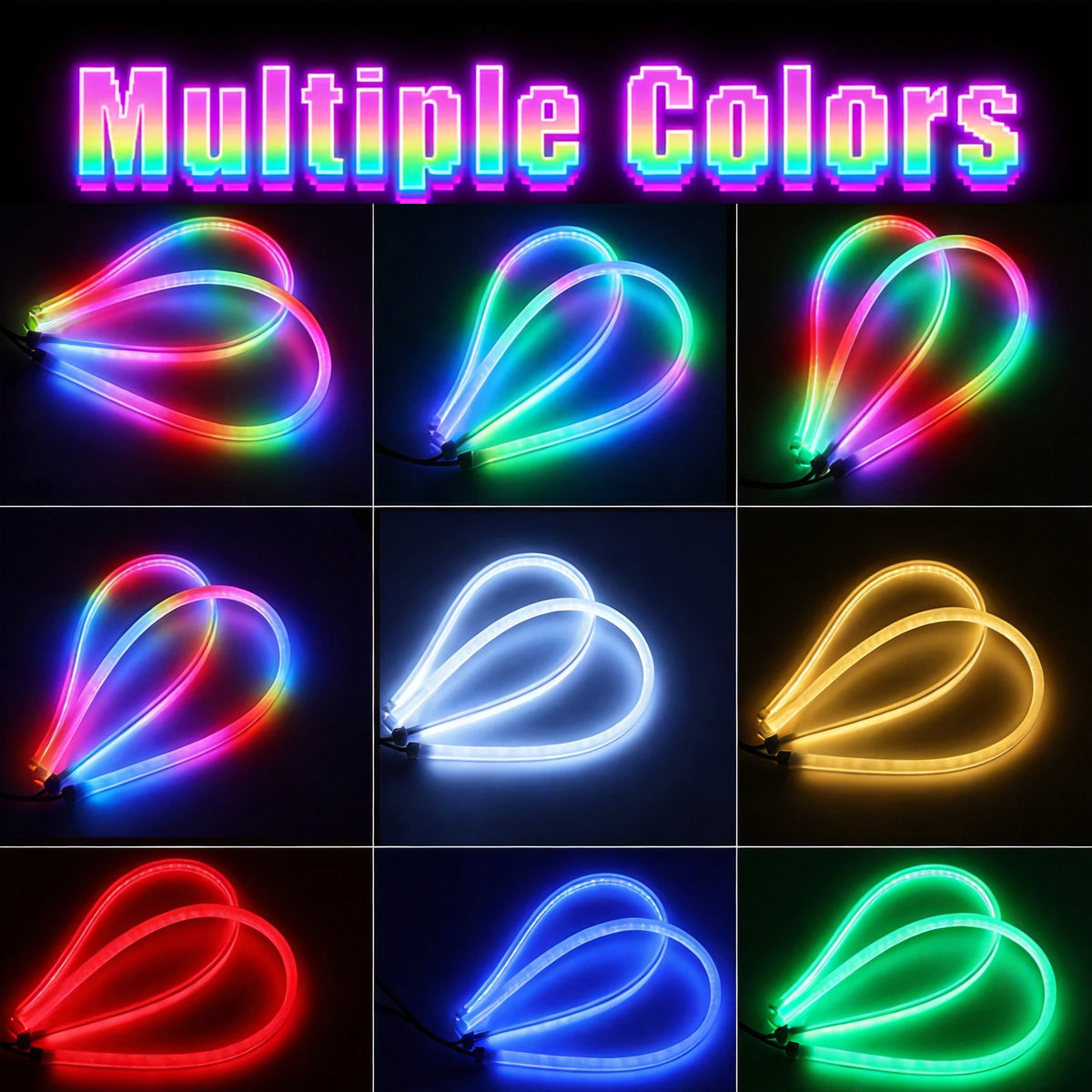 Dynamic Drl RGB Universal LED Headlights Strip Sequential Tun Signal Strip
