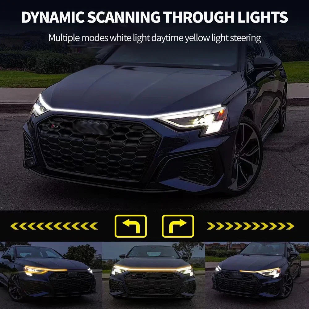 LED Yellow White Car Daytime Running Light Strip