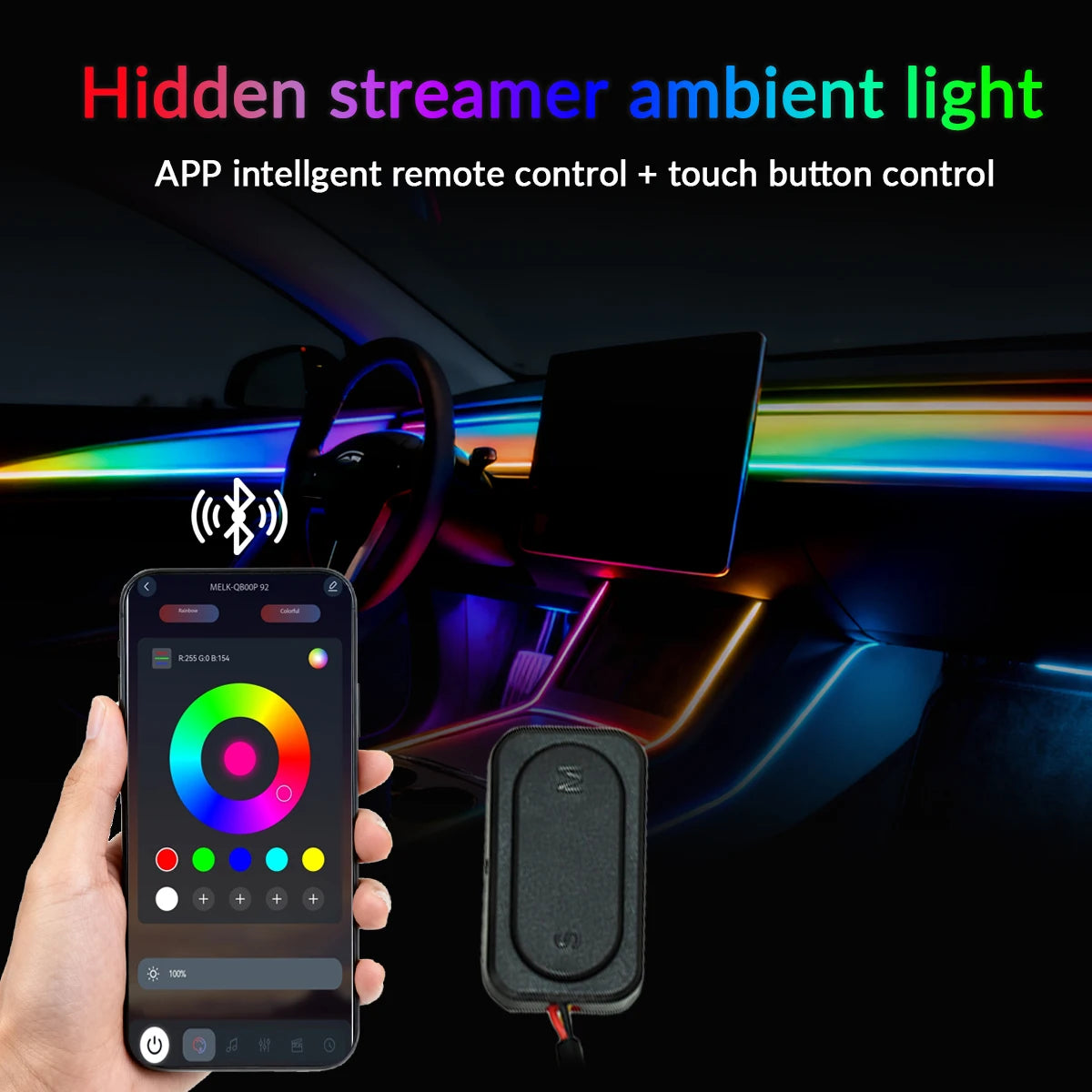 18 in 1 Car Ambient Light For BMW 64 Colors RGB LED Neon Strip