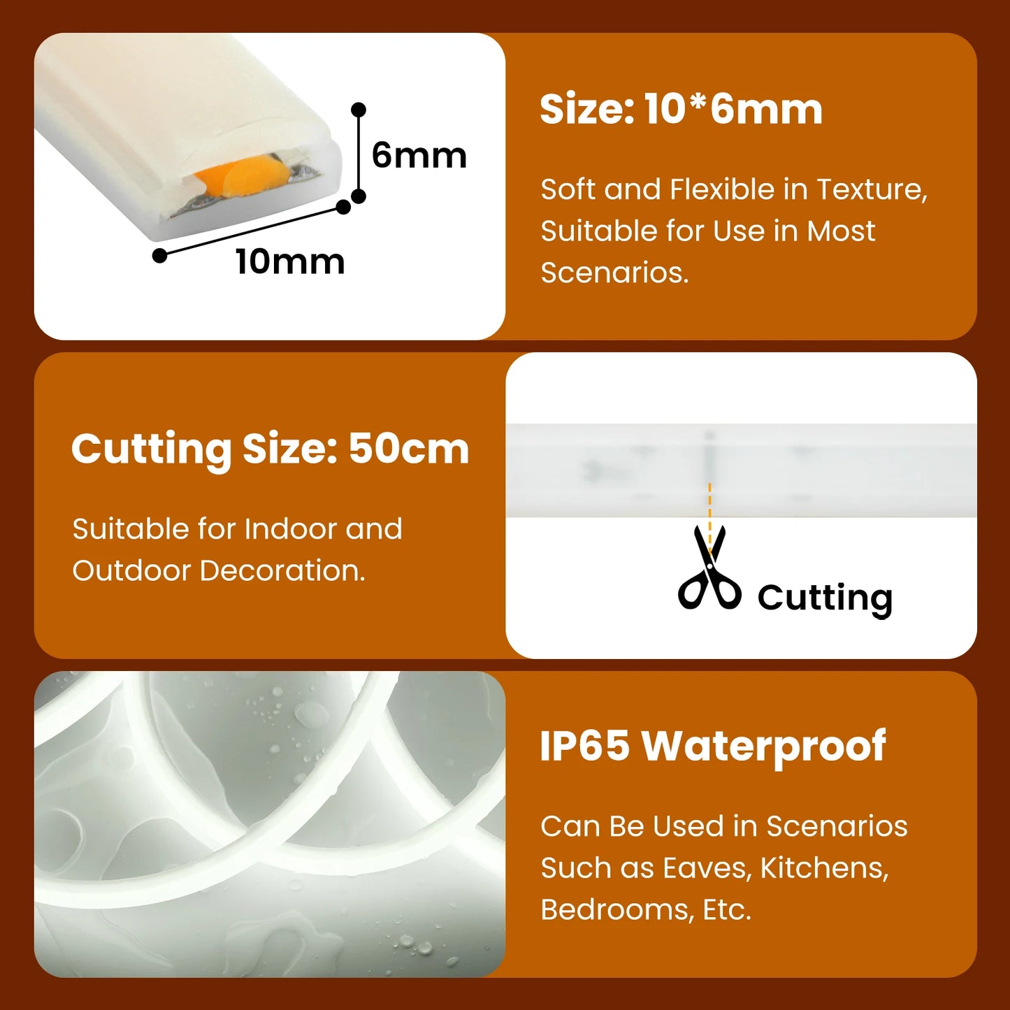 AC 220V/110V Timing Dimmable COB Neon Strip Decor