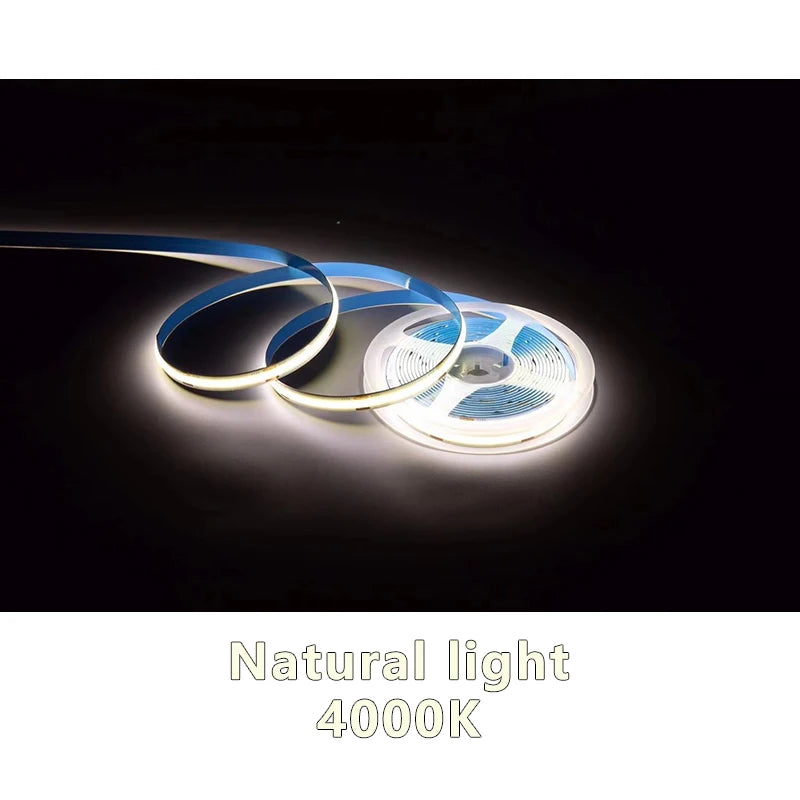 5/10m Super Bright FOB Single Color COB LED Strip Light Room Decor