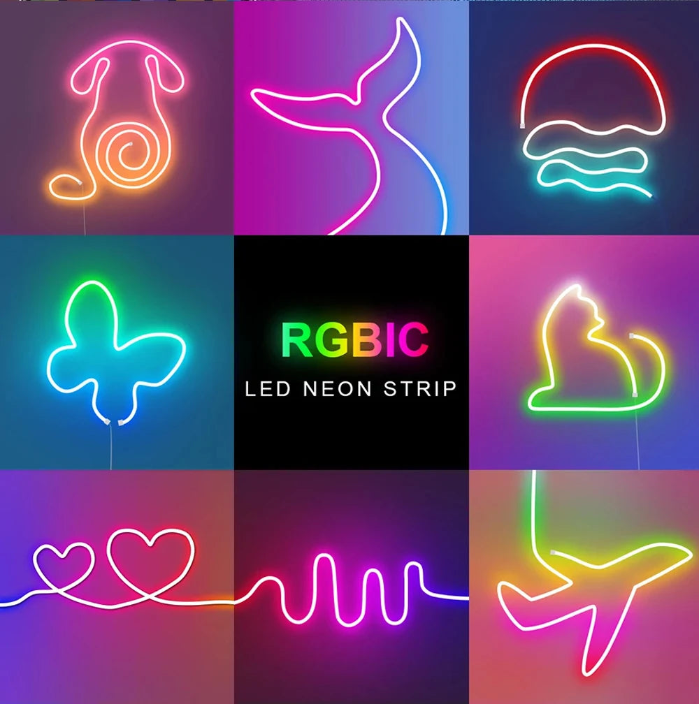 Tuya Wifi Plug RGBIC LED Neon Strip Lights Decoration Lighting