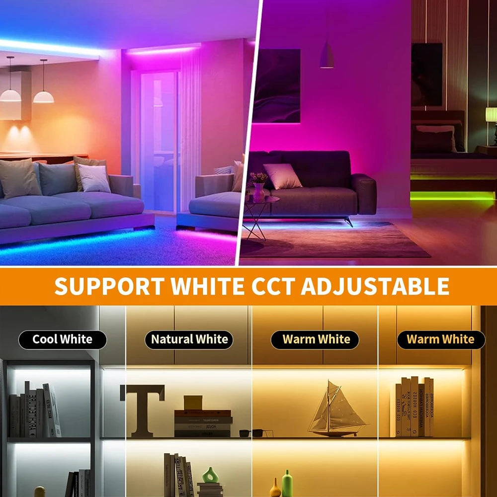 COB RGB+CCT LED Strip Flexible Dimmable Room Liner Light