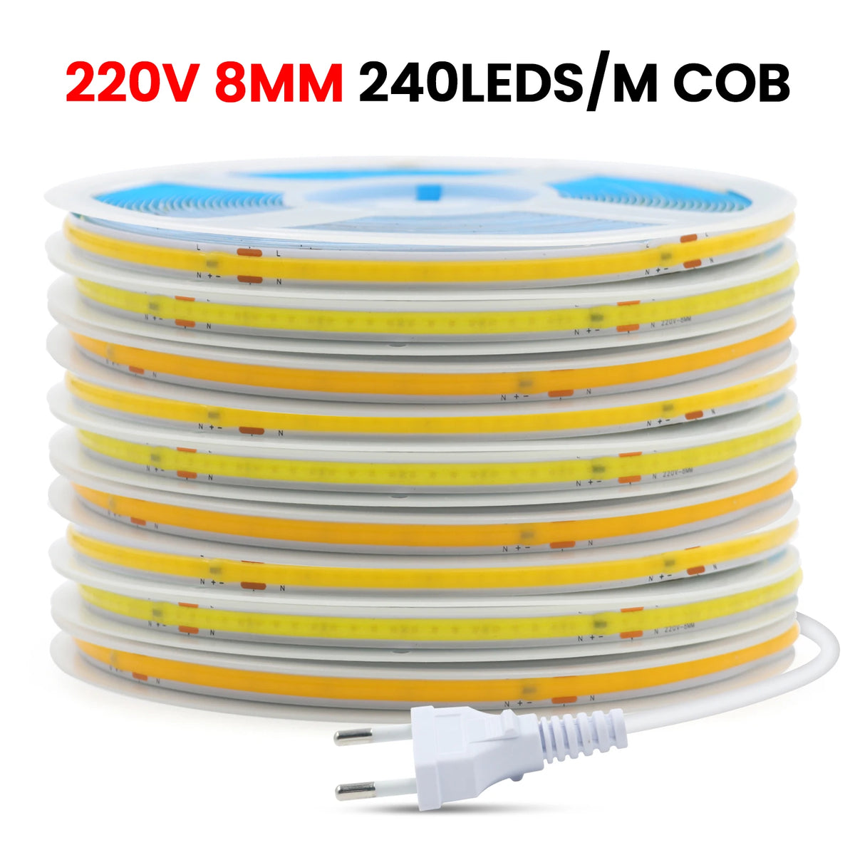 AC 110V 220V COB Strip PCB 8MM 240Leds For Home Decor
