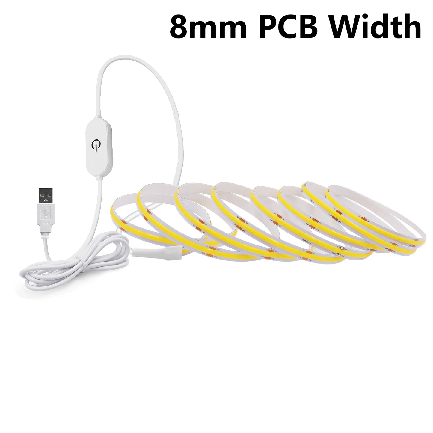 COB LED Strip with Touch Switch 5V USB Flexible Tape