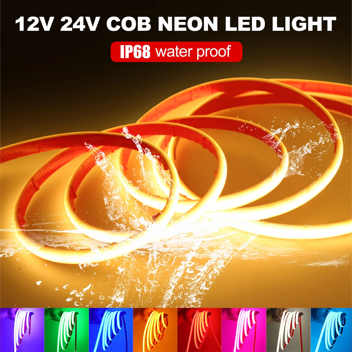12V 24V IP68 Waterproof COB Neon Strip Hight Bright