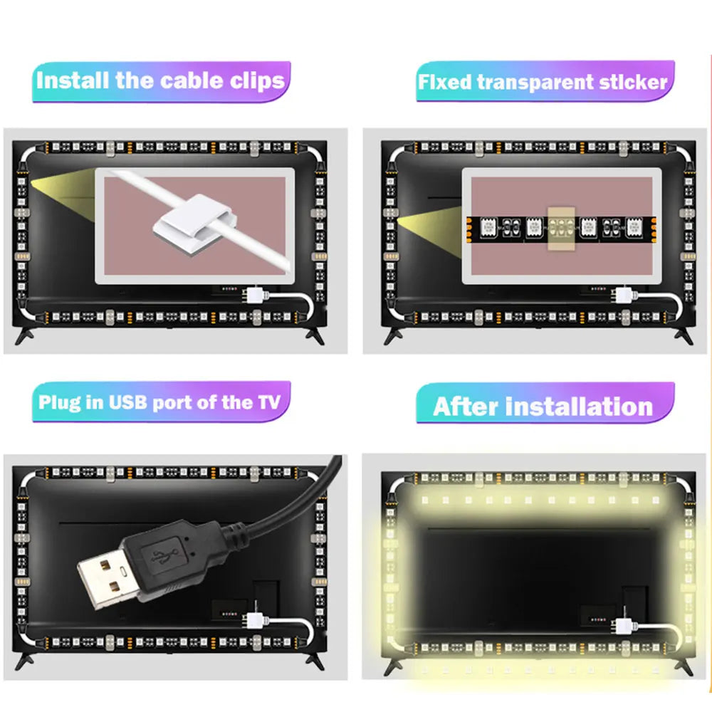USB 5V RGB TV Led Backlight Strip 30Leds/M Led Lighting