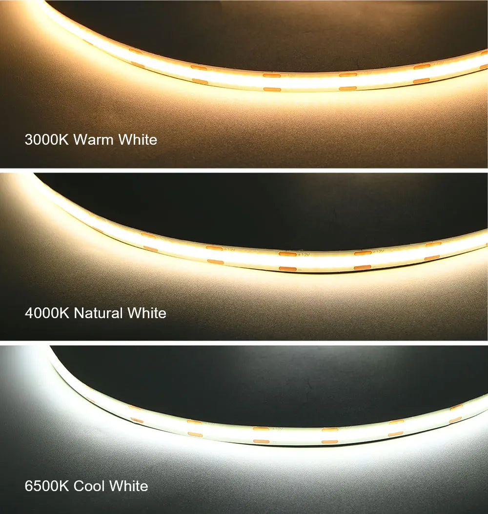 Under Cabinet COB LED Strip Light Collection Display