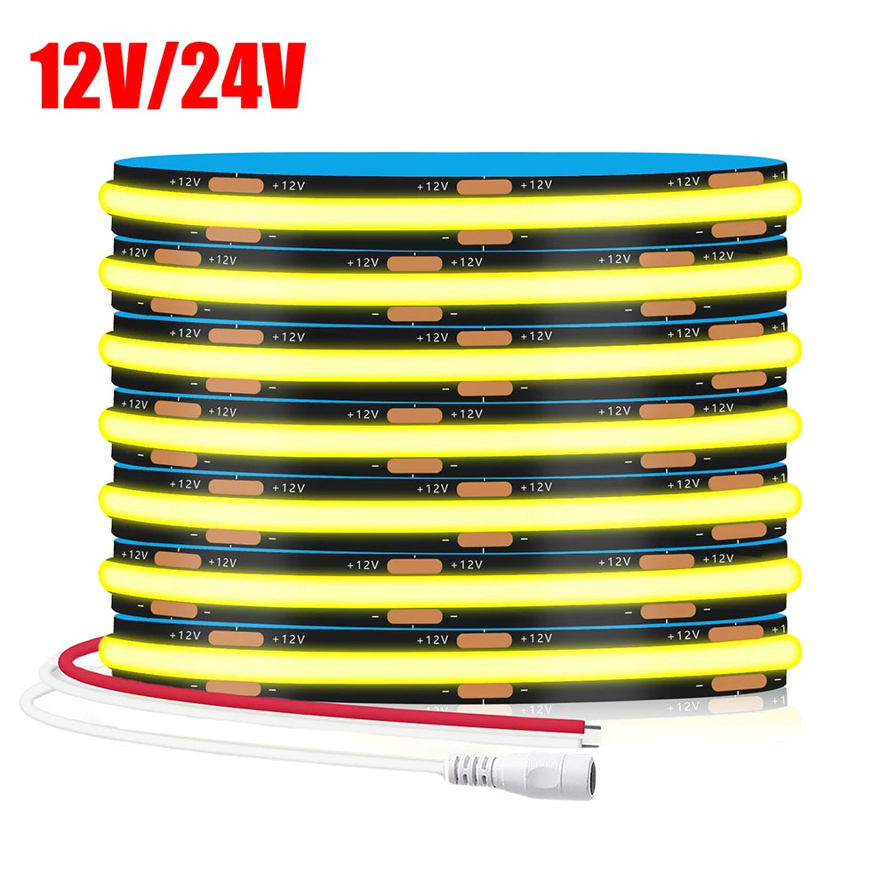 Black PCB COB LED Strip Light High Density Lighting