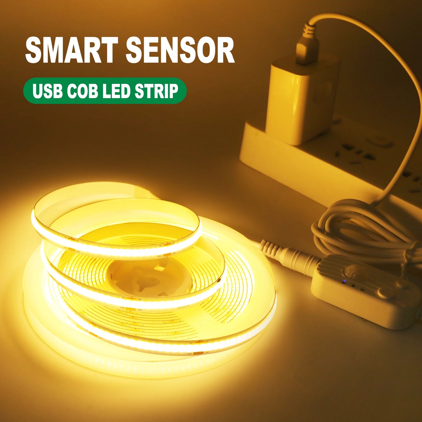 DC 5V USB Motion Sensor LED Strip Light Flexible COB Lights
