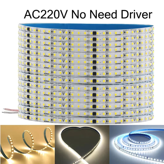 10m 20m 50m 220V 2835 LED Strip Light Flexible Led Tape Lights