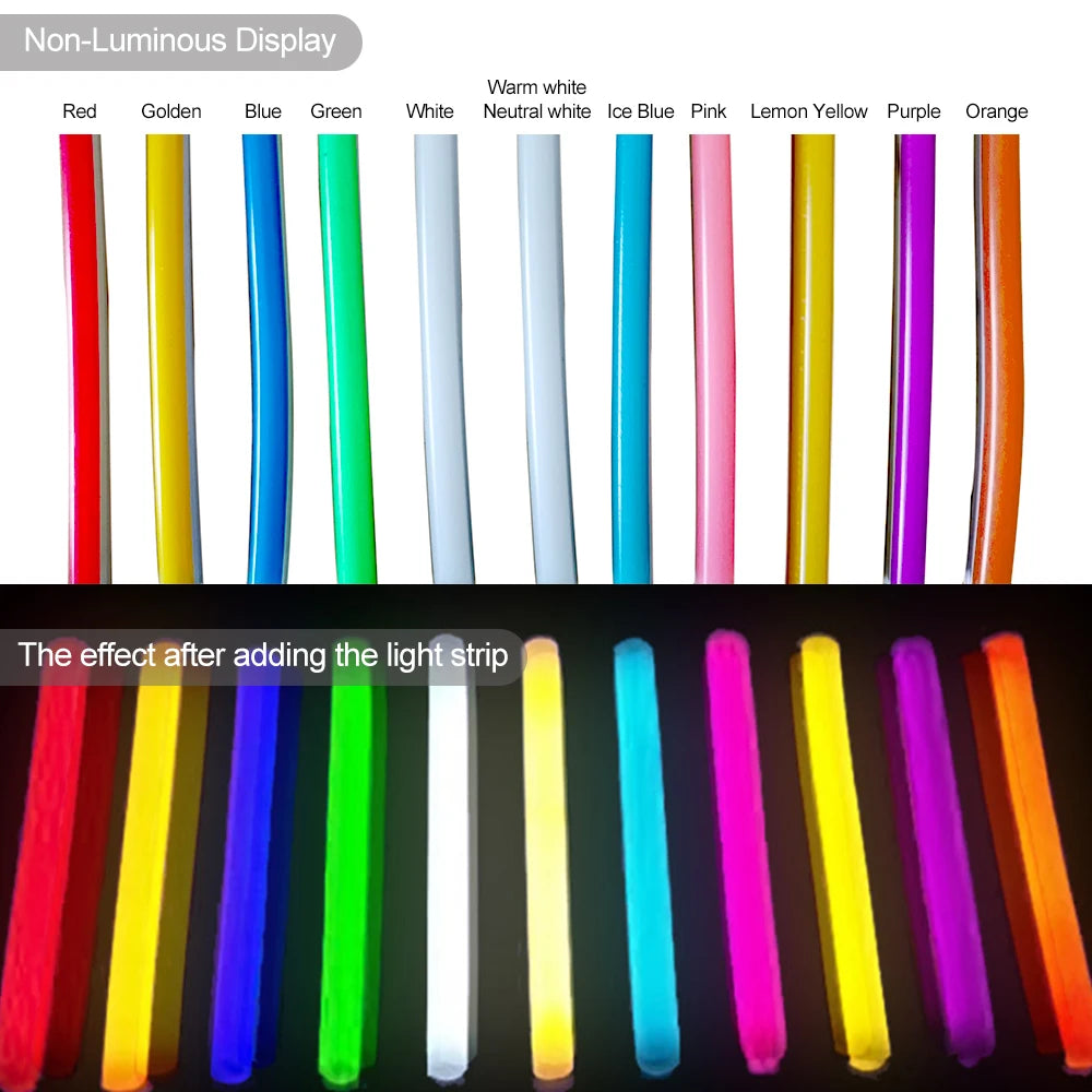 12Colors Separate Silicone Neon Strip Flexible Soft Bendable