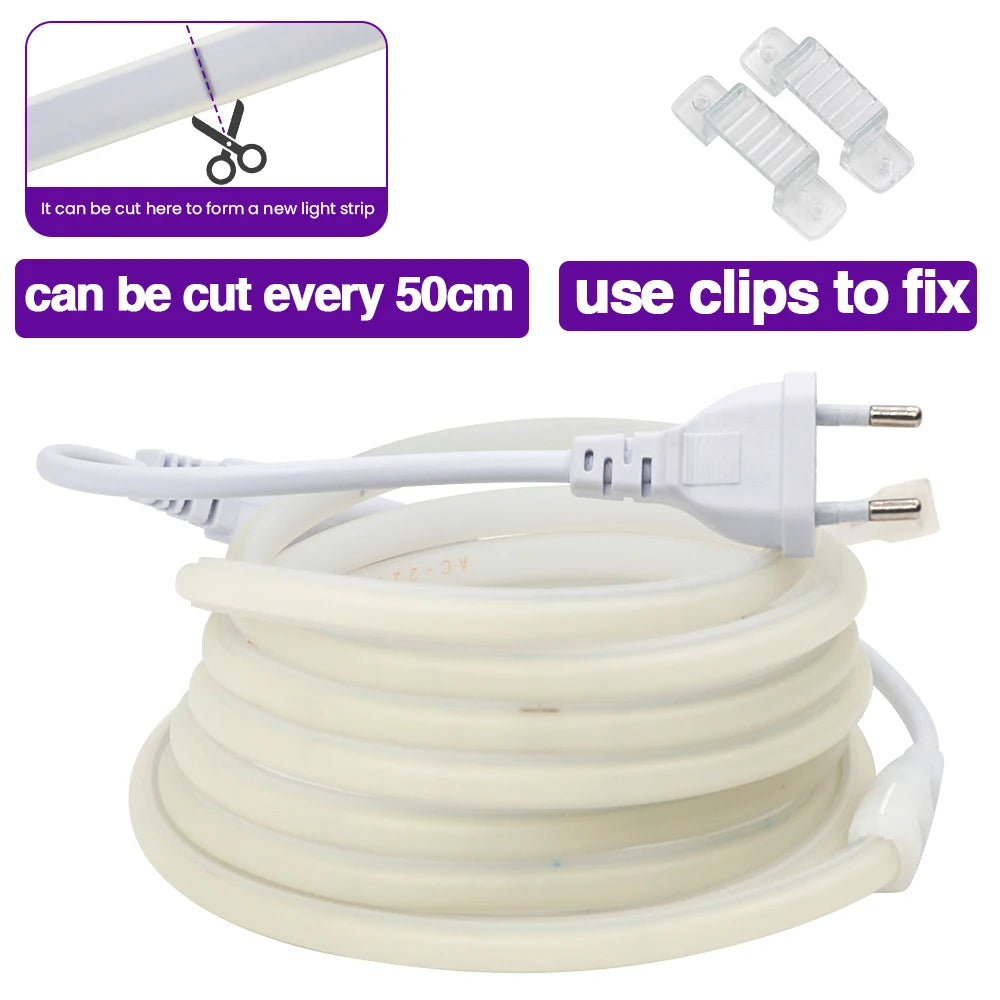 220V COB Strip Waterproof Home Decor Outdoor Flexible LED Light