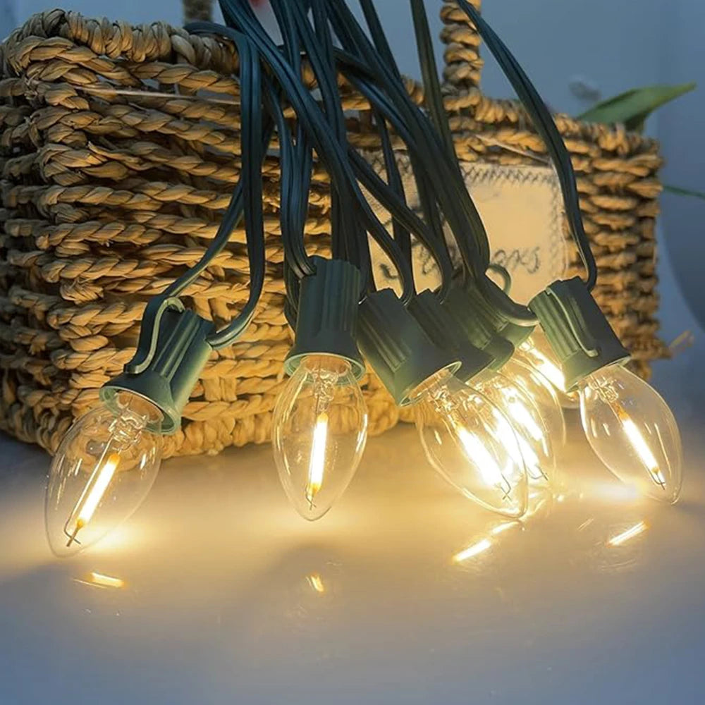 Garland C7 Candle Led String Lights Waterproof Outdoor Indoor