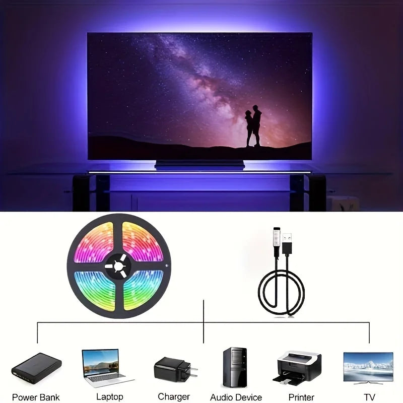 USB LED Strip Light APP Control IR Bluetooth Tape
