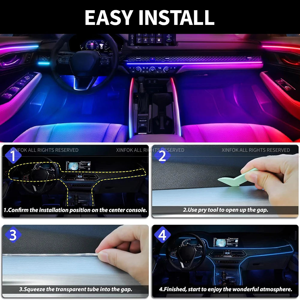 Car Dream color Ambient Lighting 110CM Trim RGB
