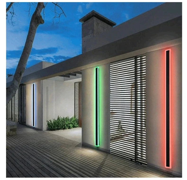 Outdoor Long Strip RGB LED Wall Lamp Remote/Tuya WiFi APP
