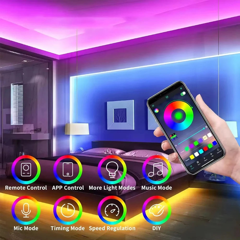 TUYA WIFI LED Neon Strip Lights RGBIC Waterproof Voice Control