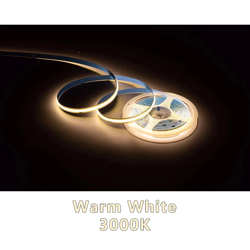 5/10m Super Bright FOB Single Color COB LED Strip Light Room Decor
