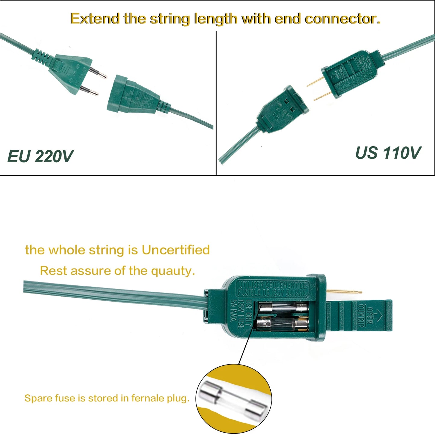 Garland C7 Candle Led String Lights Waterproof Outdoor Indoor