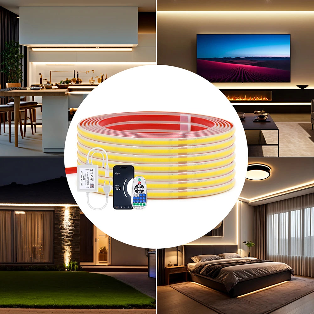 220V Dimmable COB LED Strip Light WIFI Bluetooth Wall Touch